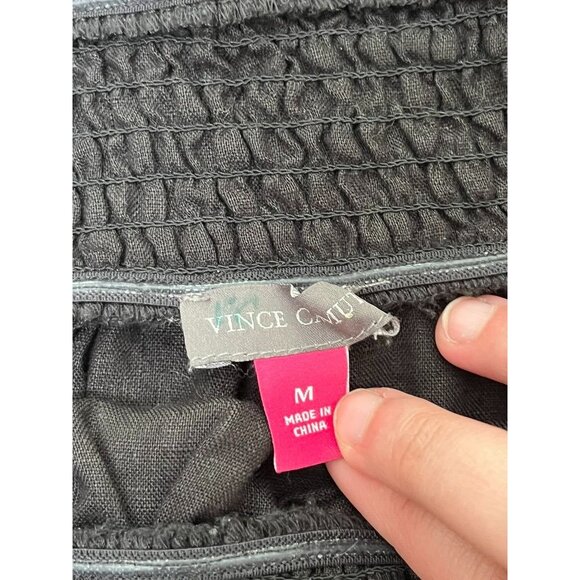 EUC Vince Camuto Off-The-Shoulder Black Dress With White Embroidery - Picture 6 of 8